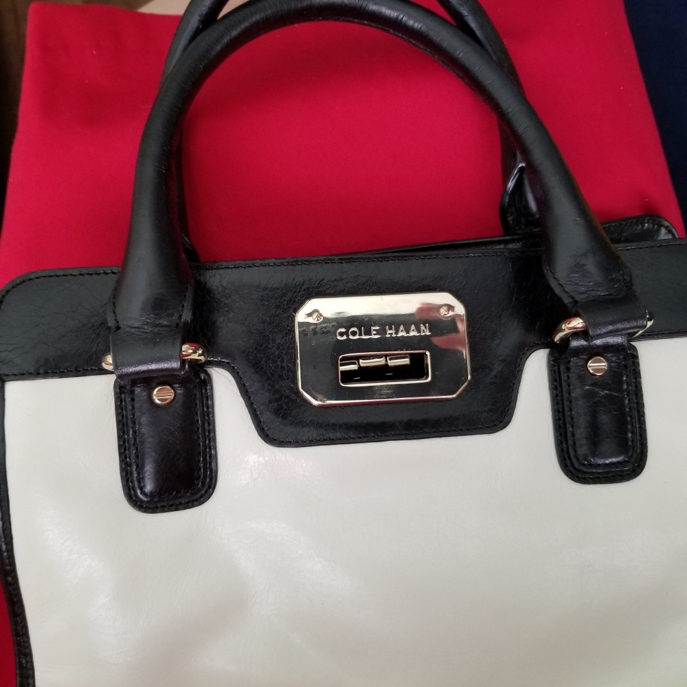 Cole Haan Black White Colorblocked Purse